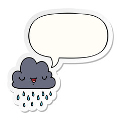 cartoon storm cloud and speech bubble sticker
