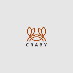icon logo with animal concept, icon logo with line art crab © Maryam Hamila