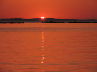 Puesta de sol del 21 d junio de 2015 en San Vicente do Grove (España)