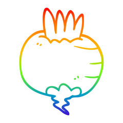 rainbow gradient line drawing cartoon turnip