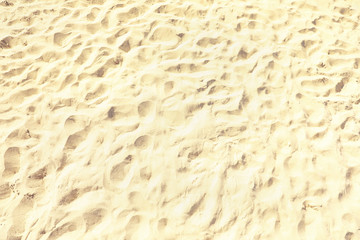 View of sandy beach on sunny day