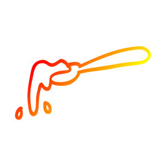 warm gradient line drawing cartoon ladle of food