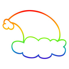 rainbow gradient line drawing cartoon christmas hats
