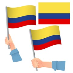 Colombia flag in hand set