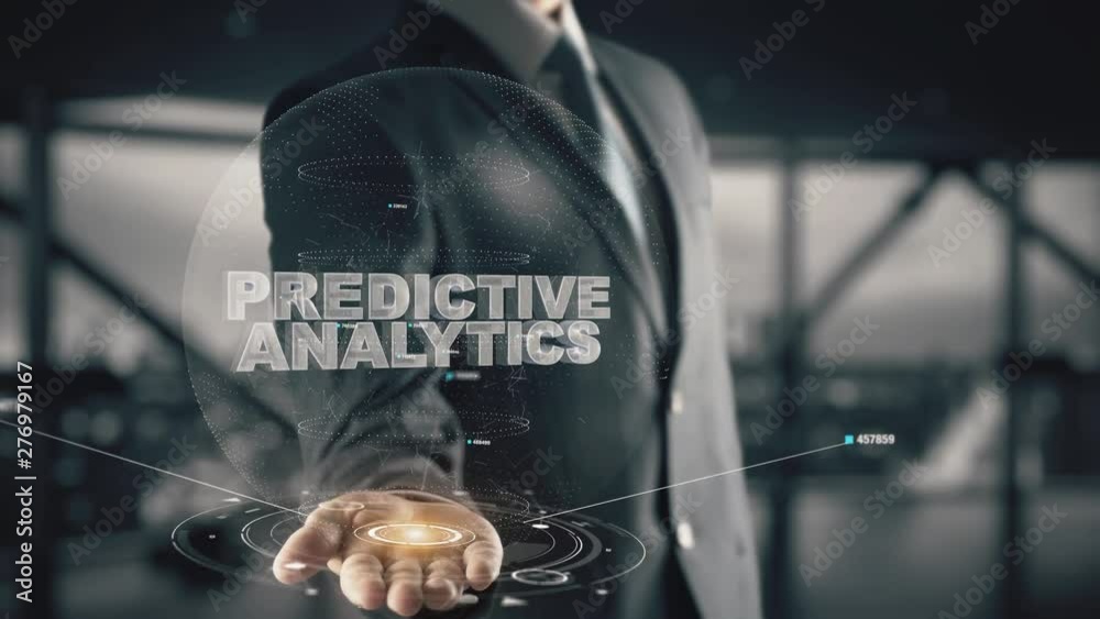 Canvas Prints predictive analytics with hologram businessman concept