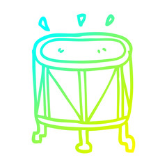 cold gradient line drawing cartoon drum on stand