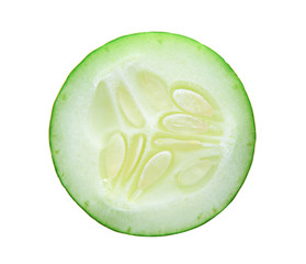 Fresh slice cucumber isolated on white background