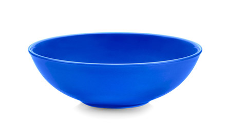 blue bowl on white background