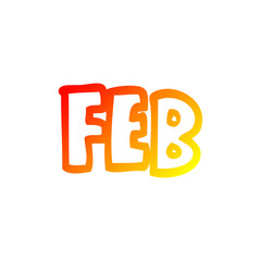 warm gradient line drawing cartoon month of february
