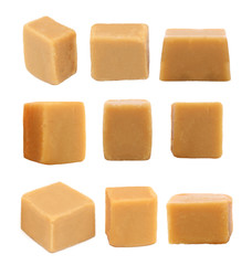sweet Brazilian milk Typical dulce de leche made in Brazil in cubes, feasts of the month of June. Traditional food from the state of minas gerais.