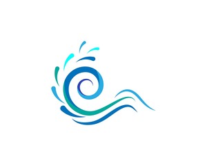 Obraz premium Water Wave symbol and icon Logo Template vector