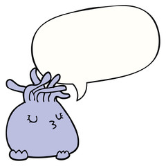 cartoon sea anemone and speech bubble