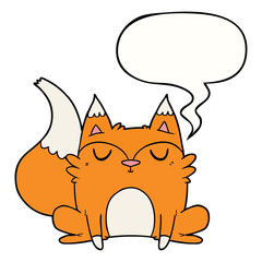 cartoon fox and speech bubble
