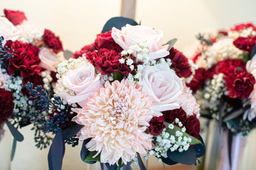 Red, Pink and White  Bridal Bouquet