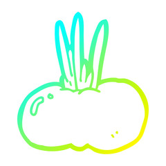 Obraz premium cold gradient line drawing cartoon vegetable