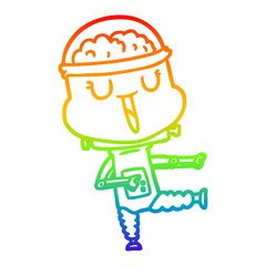 rainbow gradient line drawing happy cartoon robot
