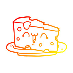 warm gradient line drawing cute cartoon cheese