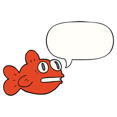cartoon fish and speech bubble