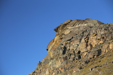 Rock cliff at the valley Karkevagge in Northern Sweden