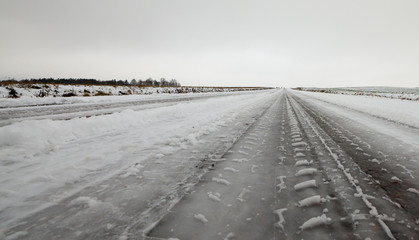 Snow drifts in winter