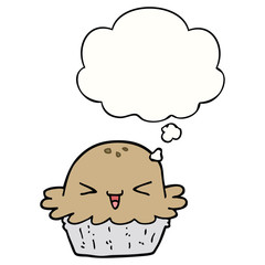 cute cartoon pie and thought bubble