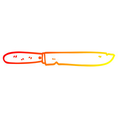 warm gradient line drawing cartoon bread knife
