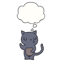 cute cartoon cat and thought bubble