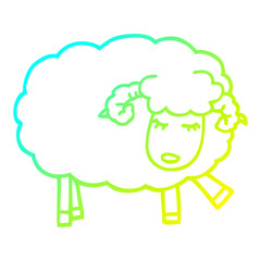 cold gradient line drawing cartoon cute sheep