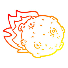warm gradient line drawing cartoon asteroid