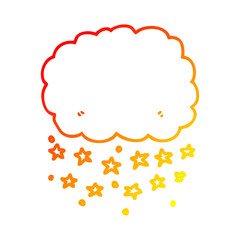 warm gradient line drawing cartoon rain cloud