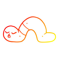 warm gradient line drawing cartoon worm