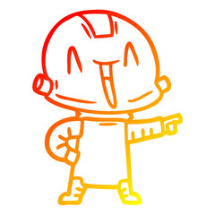 warm gradient line drawing cartoon robot