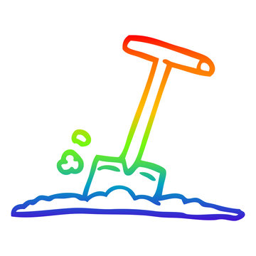 rainbow shovel digging ground clip art preview