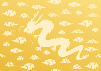 龍　中国風　雲　背景