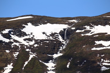 Waterfall at Mount Nuolja in Northern Sweden
