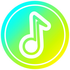 musical note circular in cold gradient spectrum