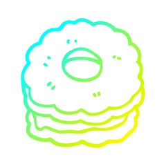 cold gradient line drawing cartoon jammy biscuit