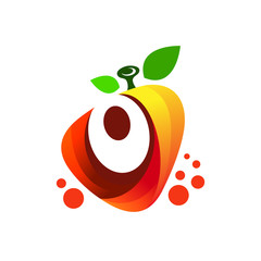 Number logo, the orange fruit logo with number 0 in it