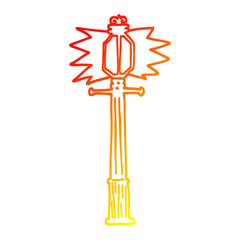 warm gradient line drawing cartoon lamp post