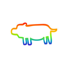 rainbow gradient line drawing cartoon animal symbol
