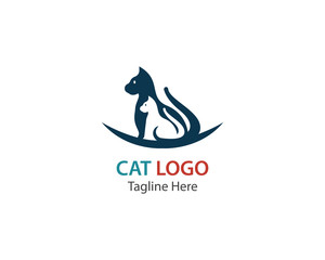Cat logo design template vector illustration