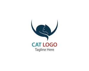 Cat logo design template vector illustration