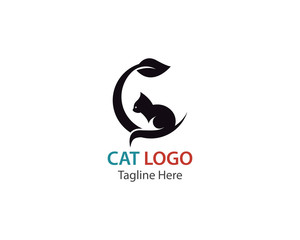 Cat logo design template vector illustration