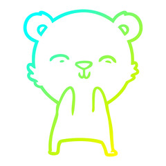 cold gradient line drawing happy cartoon polar bear