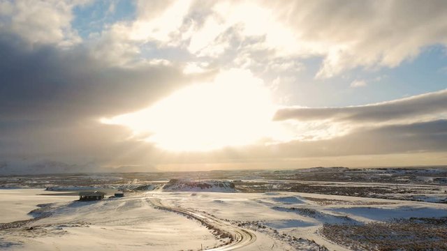 Winter timelapse mountains iceland