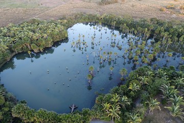 Lagoa das Araras, Nobres, Mato Grosso, Brazil. Great landscape. Travel destination. Vacation travel. Macaws Lake, touristic point.