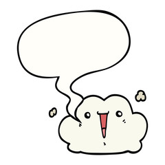 cute cartoon cloud and speech bubble