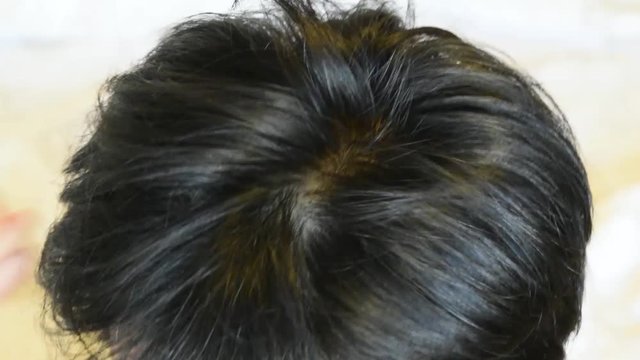 40歳代の日本人男性の髪