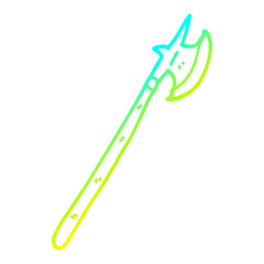 cold gradient line drawing cartoon medieval halberd