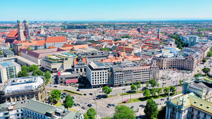 Fototapeta na wymiar aerial view of the inner city of Munich, Bavaria, Germany